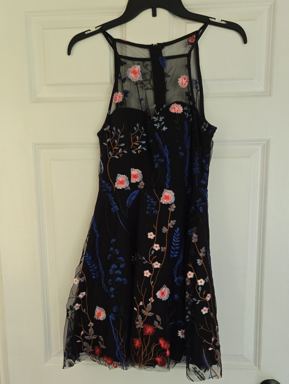 Floral Embroidered Homecoming Dress